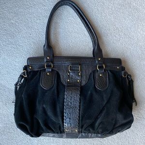 💥Cole Haan💥 black suede and leather purse